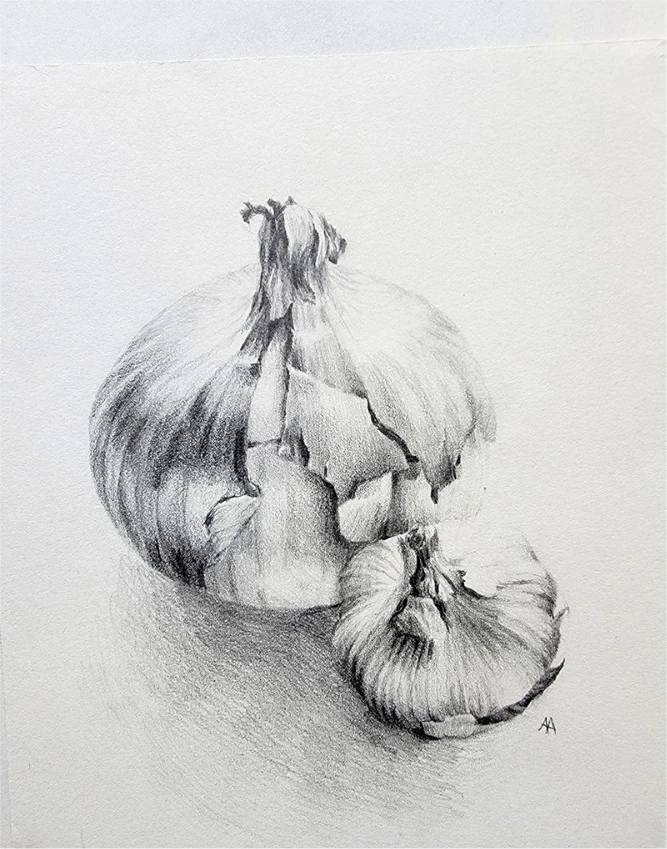 Two garlic bulbs, one whole and one broken open
