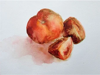 Split fruit in orange tones