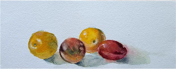 Small fruits in yellow and red