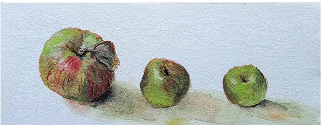 Three apples in a row