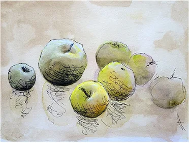A group of green apples