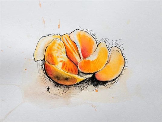 A peeled orange with loose segments